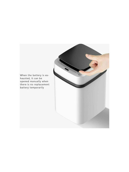 Plastic Waste Bin with Sensor 10lt White