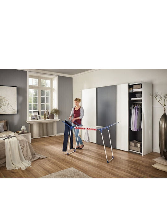 Leifheit Pegasus 150 Metallic Folding Floor Clothes Drying Rack with Hanging Length 18m