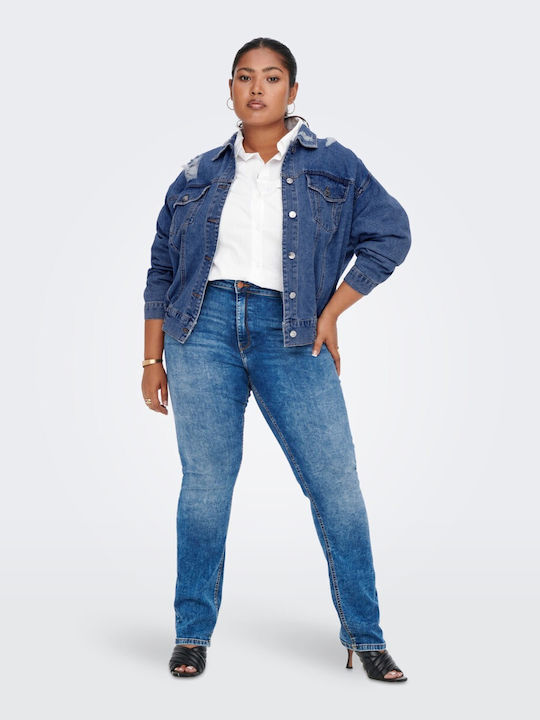 Only Women's Short Jean Jacket for Spring or Autumn Blue