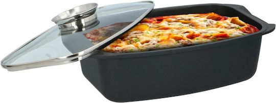 Alpina Appliances Dutch Oven Rectangular Made of Aluminum with Glass Lid 40x22cm 1pcs