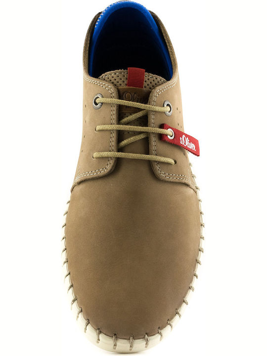 Men's Leather Casual Shoes Beige 5-13616-20 324