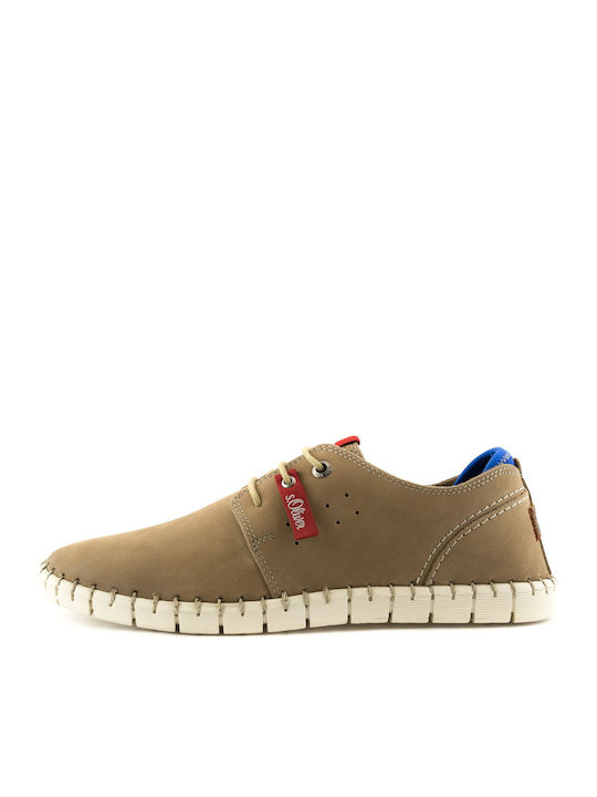Men's Leather Casual Shoes Beige 5-13616-20 324