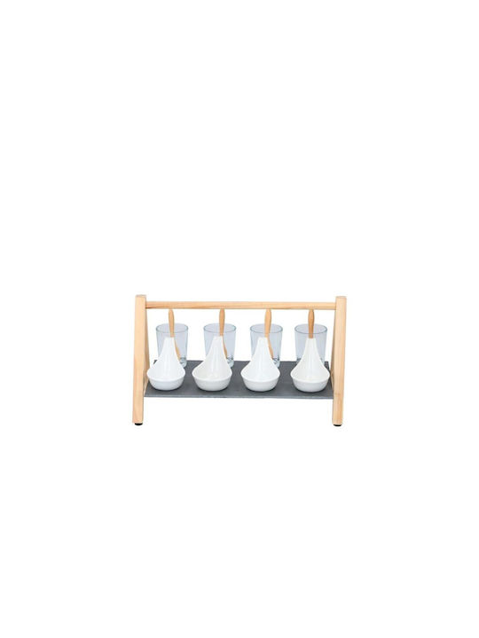 Alpina Appliances Porcelain Dessert Divided Serving Tray with 4 Slots White 28.5x8x15.5cm 13pcs