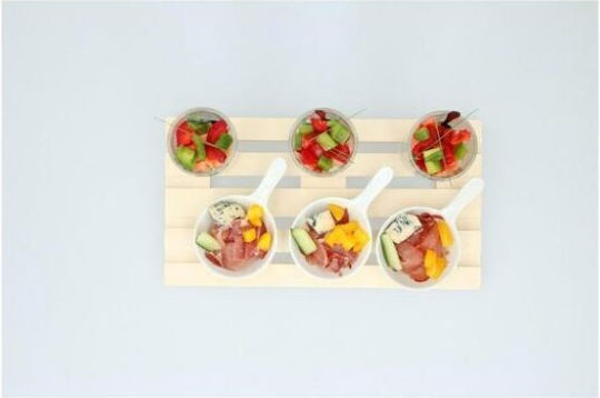 Alpina Appliances Glass Dessert Divided Serving Tray with 3 Slots White 24x16cm 10pcs