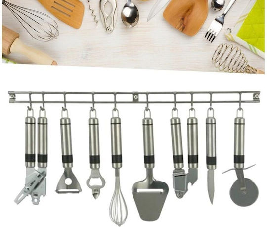 Σετ Kochutensilien mit Ständer 9Stück Silber
