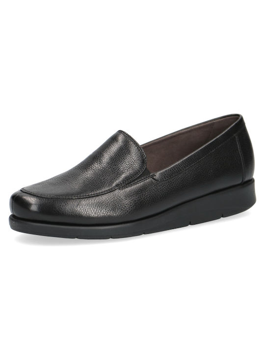 Caprice Leder Damen Slip-Ons Schwarz