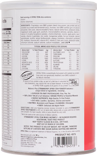 Nature's Plus Spiru-Tein High-Protein Energy Meal mit Kreatin Glutenfrei mit Geschmack Blaubeere 544gr