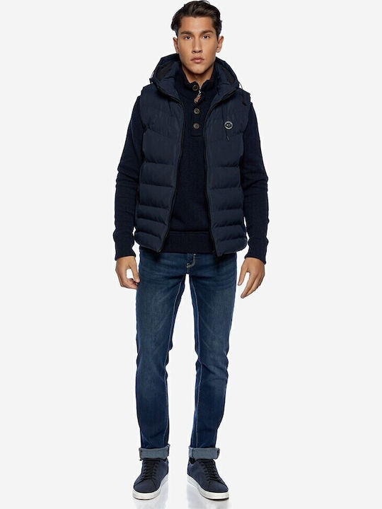 Sleeveless Jacket Puffer Blue
