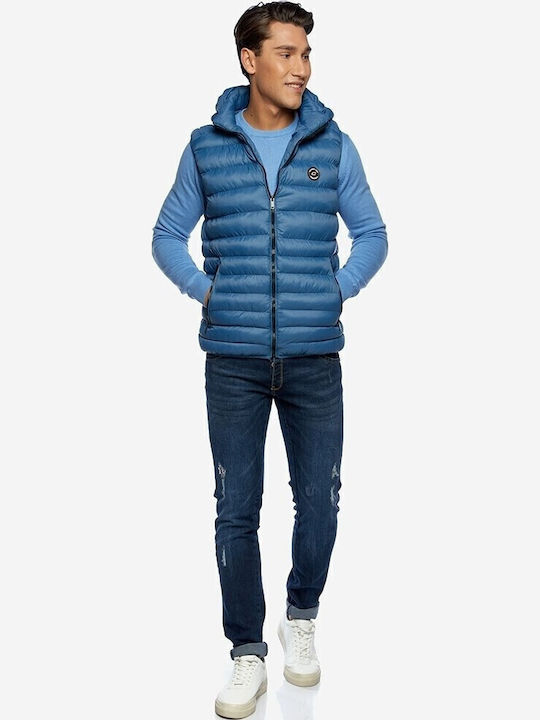 Sleeveless Jacket Puffer Blue