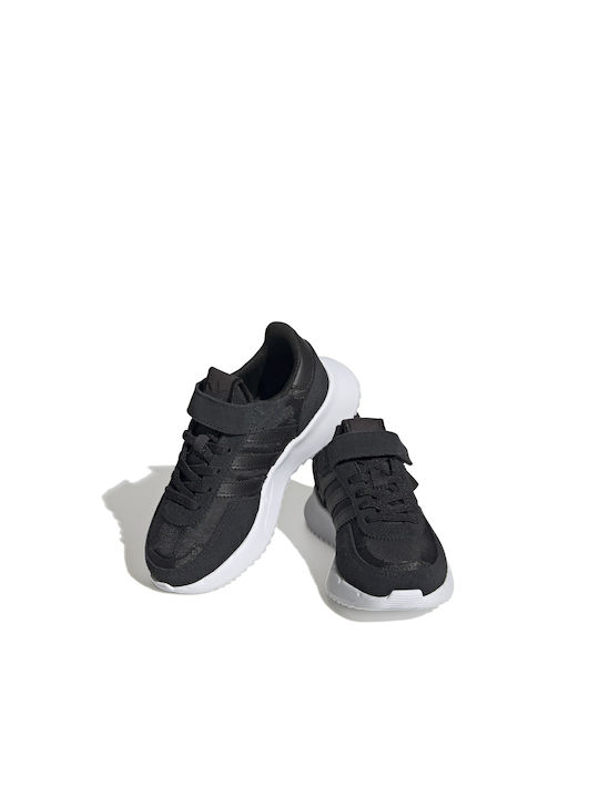 Retropy F2 Kids Sports Shoes Running with Hoop & Loop Closure Black