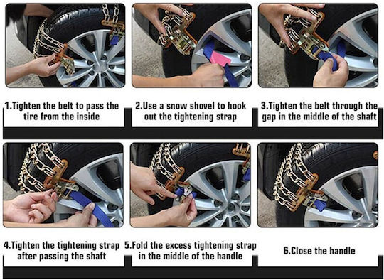 155 220mm Passenger Car Tire Traction Chain 8 Pieces 22529 720 00 05
