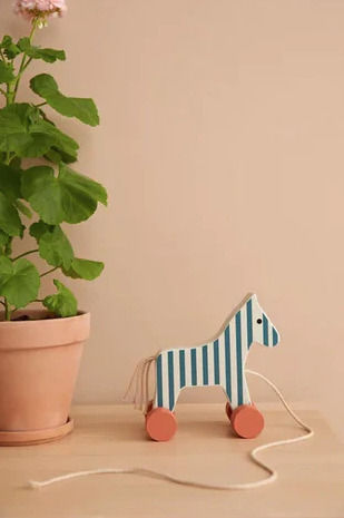 Kids Concept Pull-Along Toy Pull-along Horse Carl Larsson made of Wood for 12++ Months