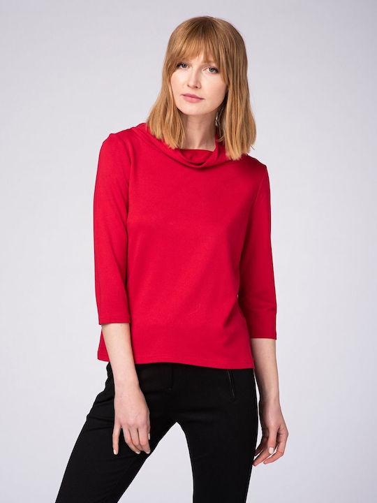 Volcano L‑GINA wide collar blouse - Red