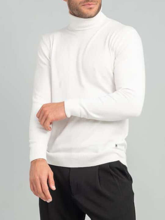 Vittorio Artist Men's Long Sleeve Sweater Turtleneck White