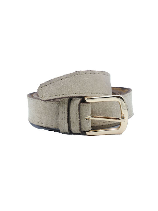 Women's Slim Belt in Castor Leather (Beige)