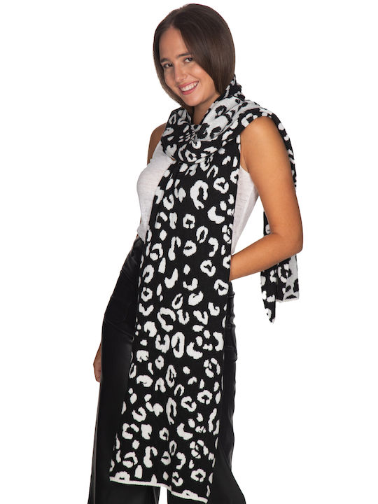 Scarf with cashmere animal - Black 10190