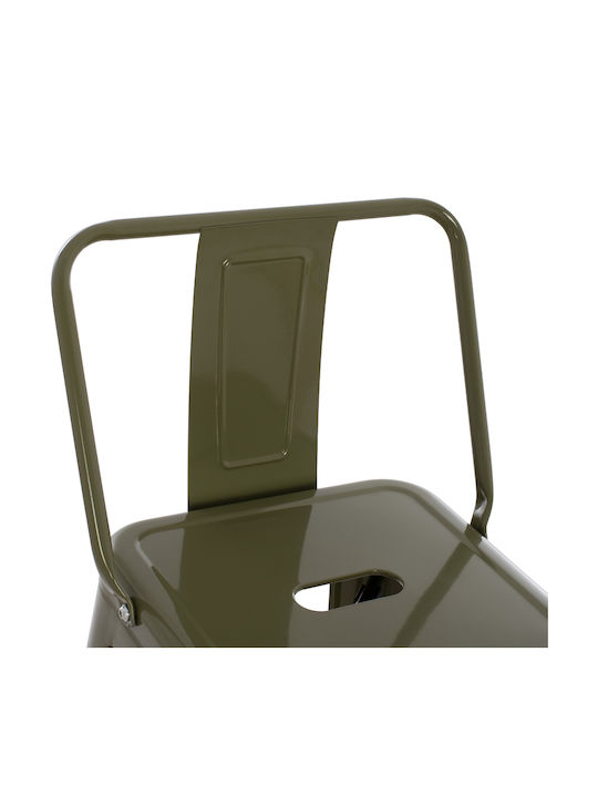 Stool Bar with Backrest Metallic Green 43x43x100cm
