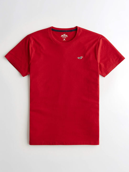 Hollister Herren T-Shirt Kurzarm Rot