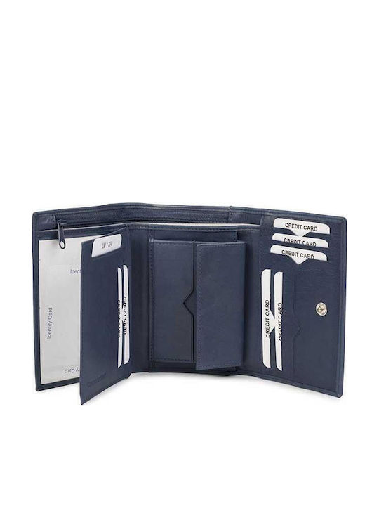 Large Leather Women's Wallet Classic Blue