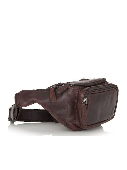 Leather Waist Bag Dark Brown