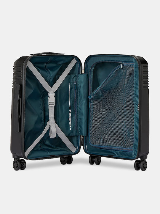 Hedgren stripe HLNO01XS Βαλίτσα Ταξιδίου Καμπίνας Σκληρή Μαύρη με 4 Ρόδες Ύψους 55εκ.