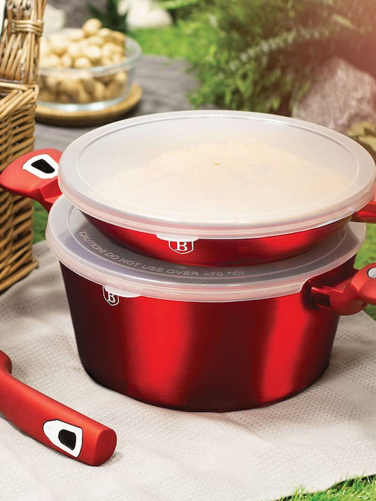 Berlinger Haus Metallic Line Cookware Set of Aluminum with Non-stick Coating Burgundy Collection 13pcs