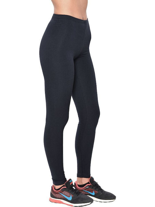Frauen Lang Leggings Hochgeschnitten Marineblau