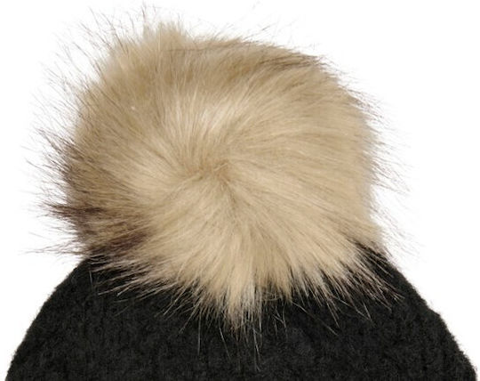 Pom Pom Beanie Γυναικείος Σκούφος σε Μαύρο χρώμα