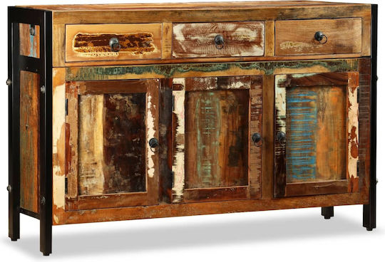 Wooden Buffet with Drawers Ανακυκλωμένο Ξύλο L120xW35xH76cm