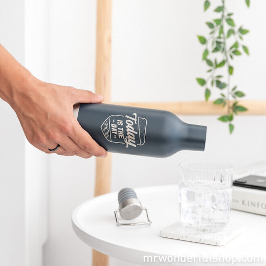 Mr. Wonderful Today Is My Day Μπουκάλι Θερμός Ανοξείδωτο 500ml Μπλε