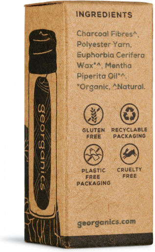 Georganics Activated Charcoal Κερωμένο Οδοντικό Νήμα 50m