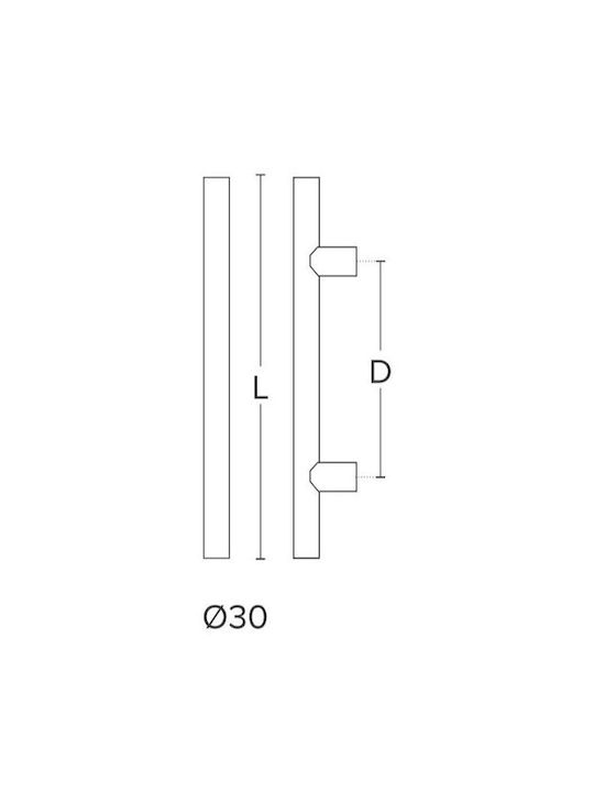 Conset Λαβή Εξώπορτας C1497 800mm 600mm Ανοξείδωτο Ματ