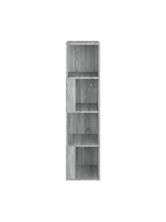 Γωνιακή Βιβλιοθήκη Γκρι Sonoma 33x33x132εκ.