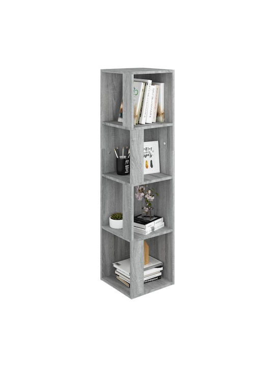 Γωνιακή Βιβλιοθήκη Γκρι Sonoma 33x33x132εκ.