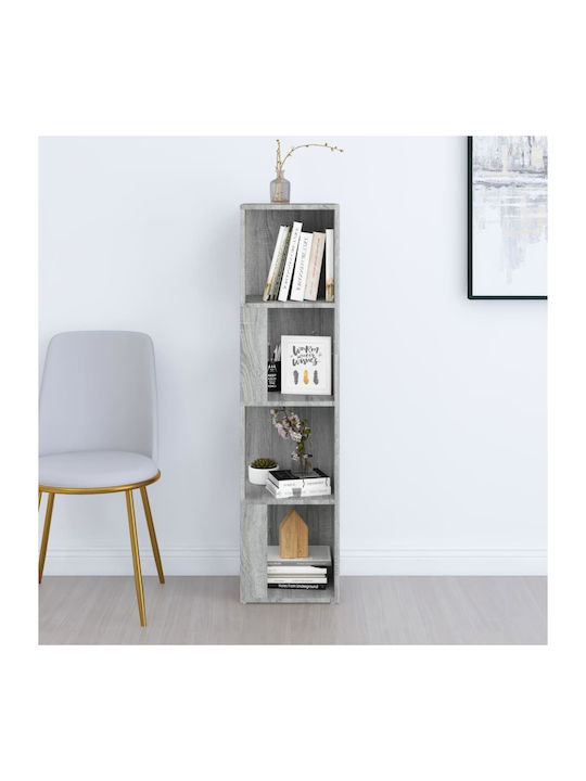 Γωνιακή Βιβλιοθήκη Γκρι Sonoma 33x33x132εκ.