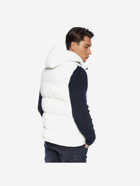 Brokers Jeans Men's Sleeveless Puffer Jacket White