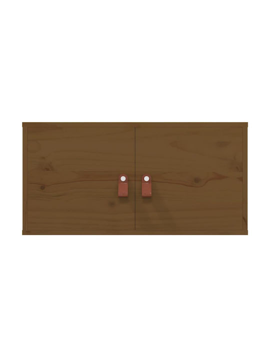 Hängendes Wohnzimmer Nischenschrank aus Massivholz Braun Meliert 60x30x30cm