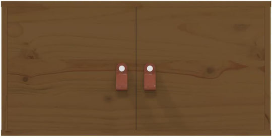 Hanging Living Room Cabinet Made of Solid Wood Brown Honey 60x30x30cm