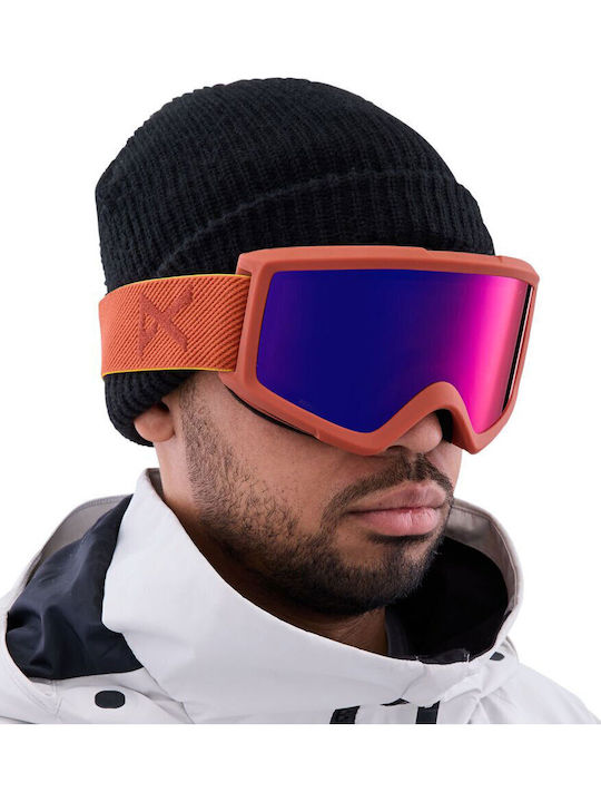Anon Helix 2.0 Perceive Masca de schi și snowboard Pentru adulți Portocaliu cu Lentilă în culoarea Roșu