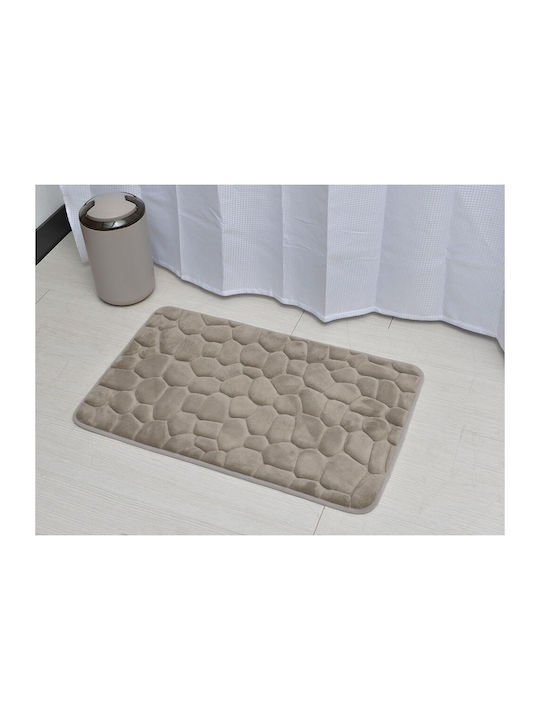 Evideco Πατάκι Μπάνιου Microfiber 7718N165 Taupe 50x80εκ.