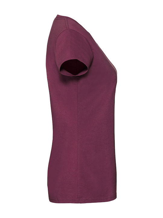Fruit of the Loom Ringspun Premium Women's Short Sleeve Promotional T-Shirt Burgundy