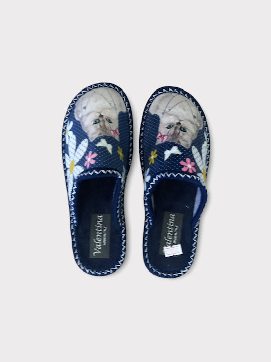 Women's slipper in blue color with design code 119