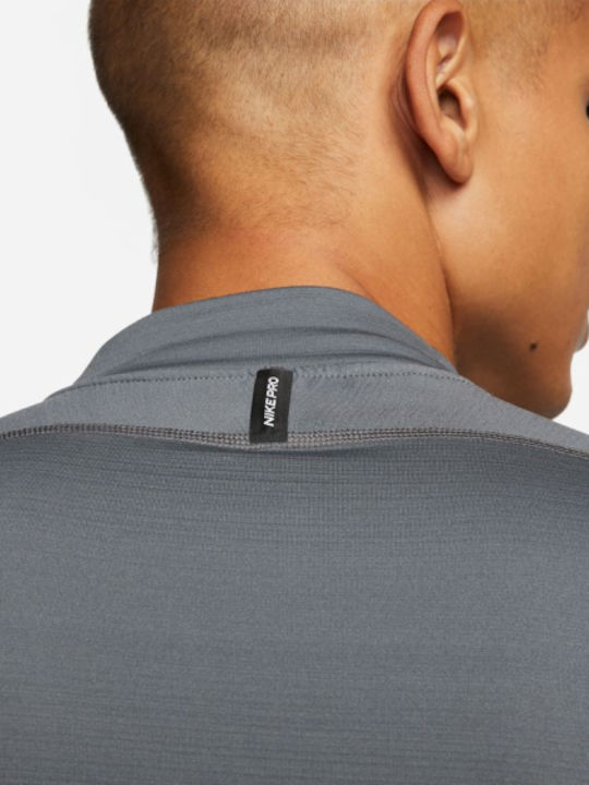 Nike Pro Warm Ανδρική Ισοθερμική Μακρυμάνικη Μπλούζα Γκρι