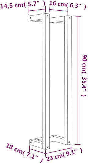 vidaXL Ράγα Μπάνιου Μονή Επιτοίχια με Βίδες ​90x90cm Καφέ
