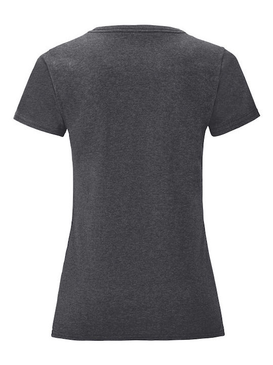 Fruit of the Loom Iconic 150 Femeiesc Tricou Promotional Mânecă Scurtă Dark Heather Grey