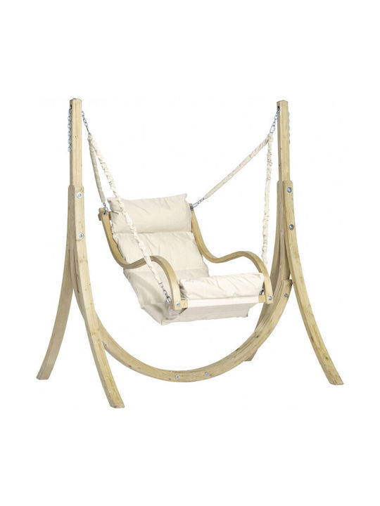 Fat Fabric Swing Ecru with 120kg Maximum Weight Capacity L158xW60xH111cm