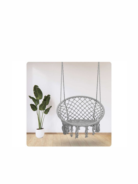 Boho Hängende Garten & Veranda Schaukel Sessel Rattan Grey Belastbarkeit bis 150kg L80xB63xH100cm