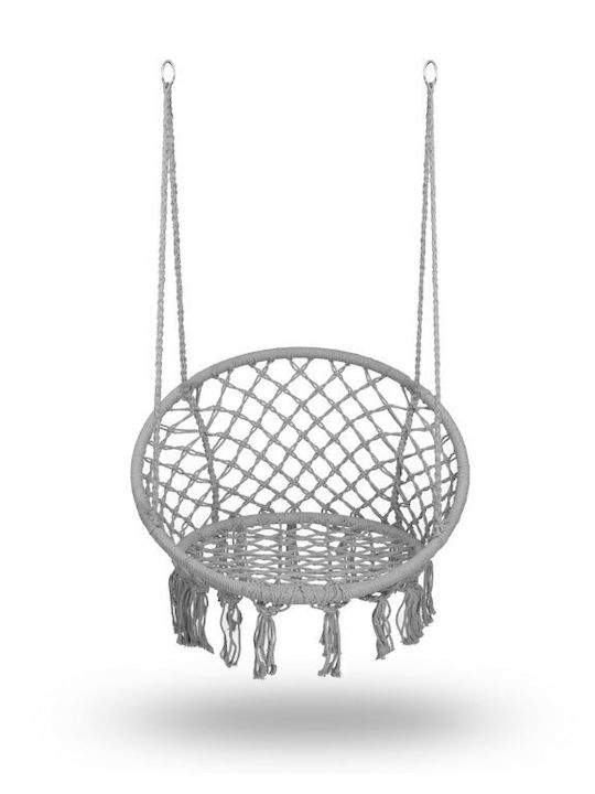 Boho Hängende Garten & Veranda Schaukel Sessel Rattan Grey Belastbarkeit bis 150kg L80xB63xH100cm