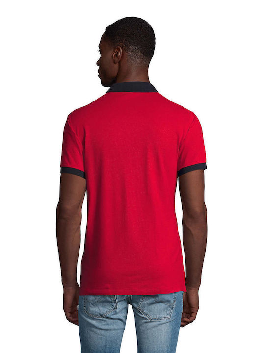 Sol's Prince Men's Short Sleeve Promotional Blouse Red / French Navy