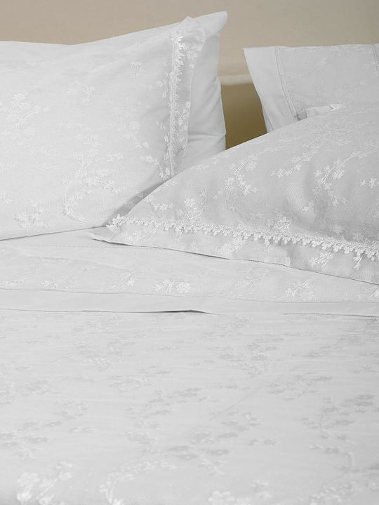 Viopros Σετ Νυφικά Σεντόνια Υπέρδιπλα 4τμχ 240x260cm